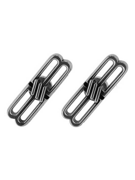 Luxury Balenciaga WoMen's BB Icon Earrings Silver