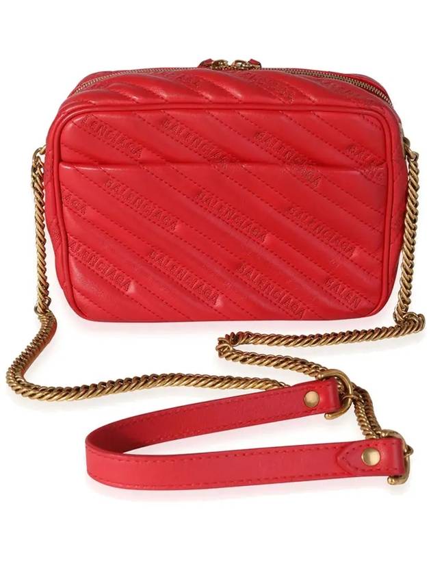 Luxury Balenciaga BB Logo Chain Cross Bag Red