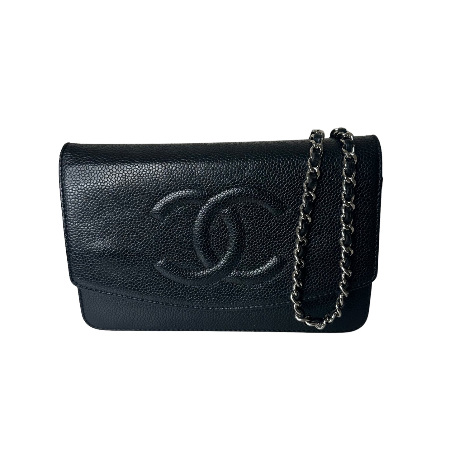 Luxury Chanel Black Caviar Wallet On Chain