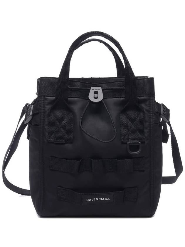 Luxury Balenciaga Army Logo Small Tote Bag Black