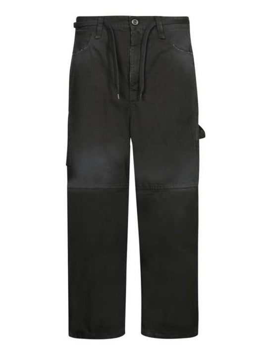 Luxury Balenciaga Cropped Cargo Straight Pants Black