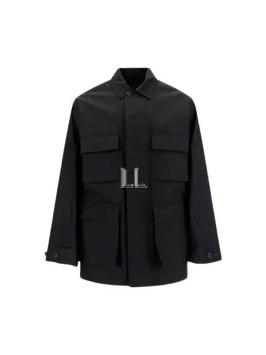 Luxury Balenciaga Men's Cotton Drill Cargo Jacket Black