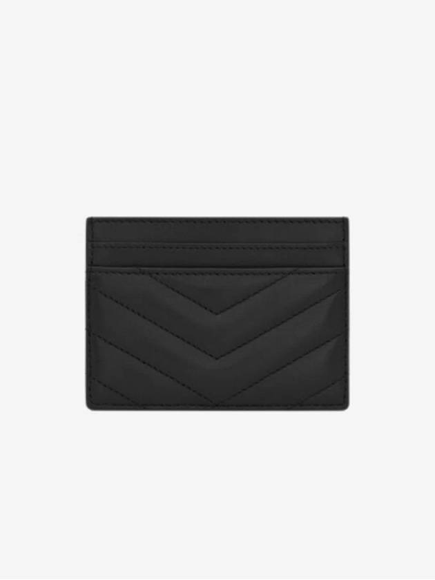 Luxury Saint Laurent Cassandre Matelasse Lambskin Card Wallet Black