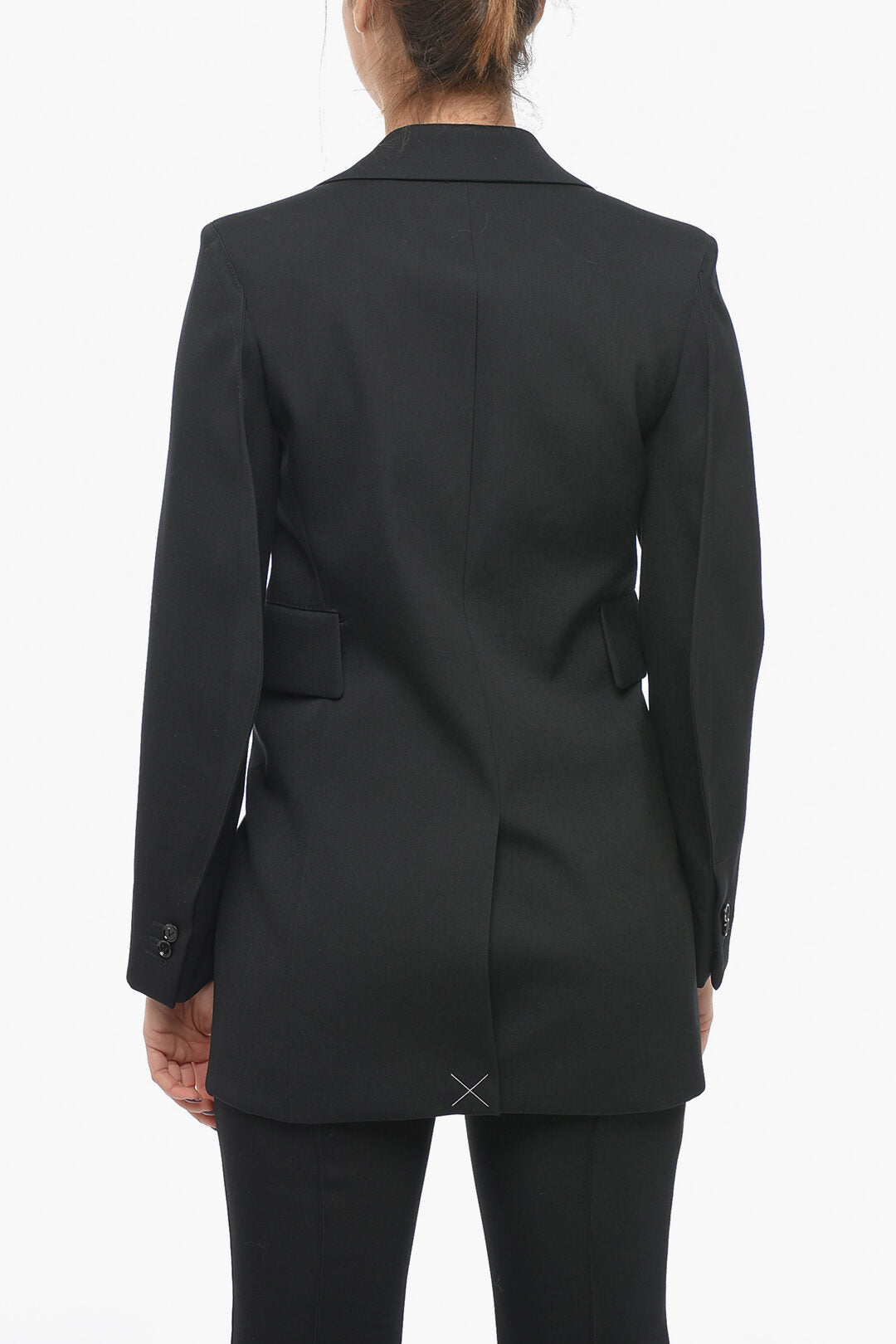 Luxury Bottega Veneta Stretch Wool Blazer With Curved Sleeves 40 Italian Size
