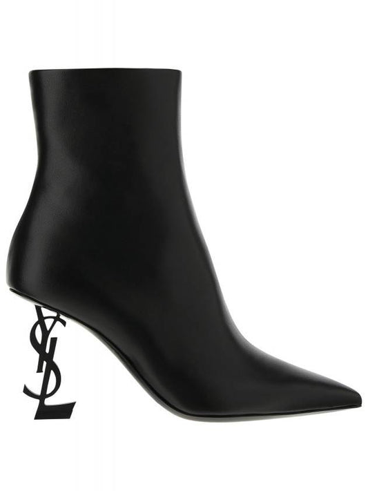 Luxury Saint Laurent Opyum Ankle Middle Boots Heel Black