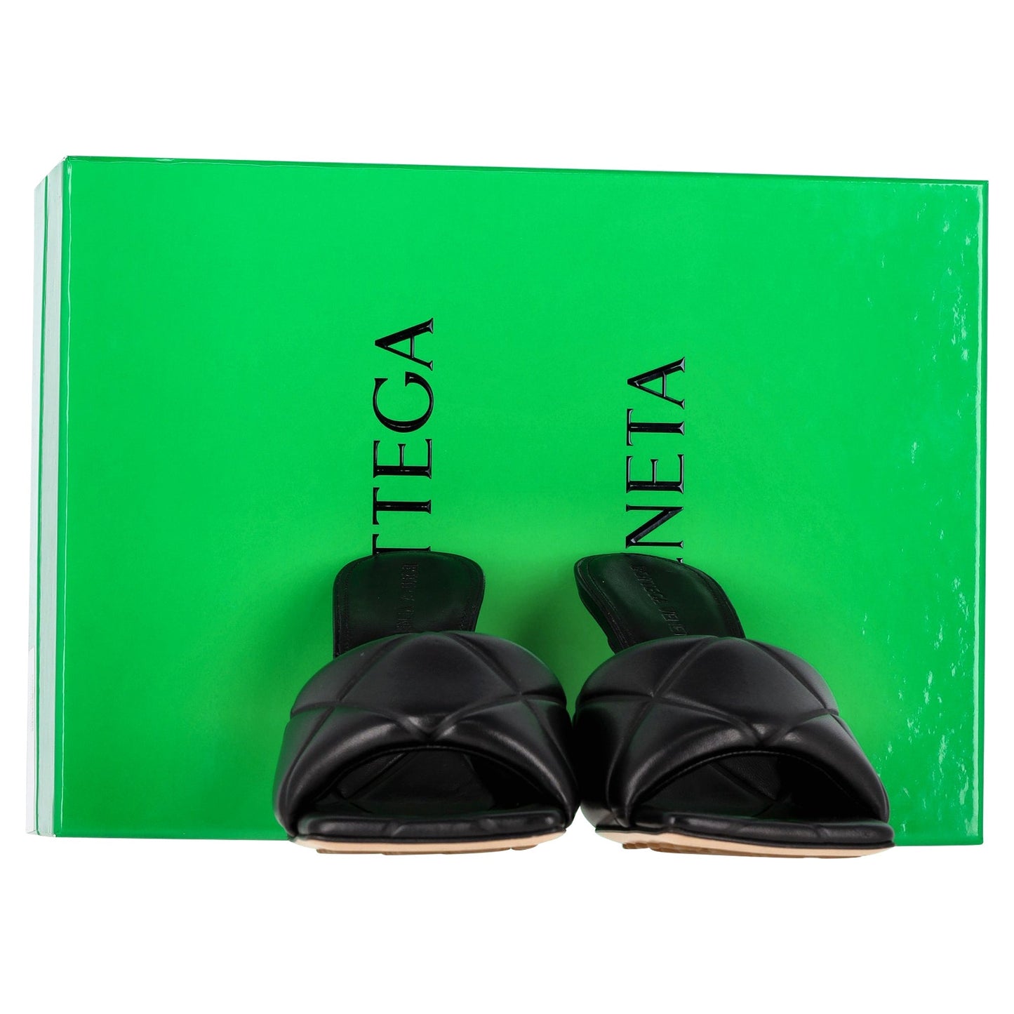 Luxury Bottega Veneta Lido Mules in Black Lambskin Leather