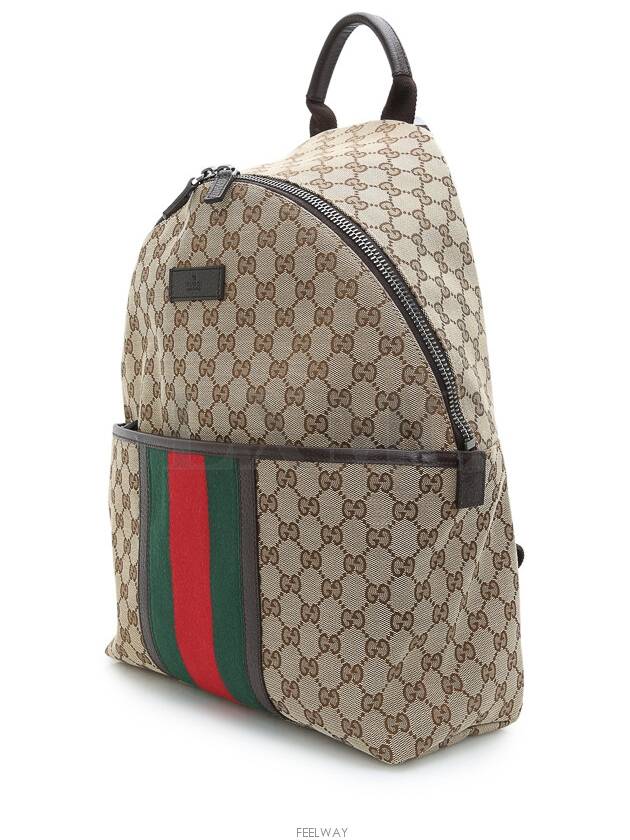 Luxury Gucci Trending 2025 Three Stripes Backpack 190278 Unisex Brown Rucksack