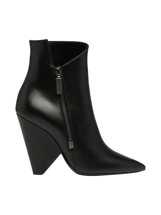 Luxury Saint Laurent Niki Heel Zipper Detail Chelsea Boots Black