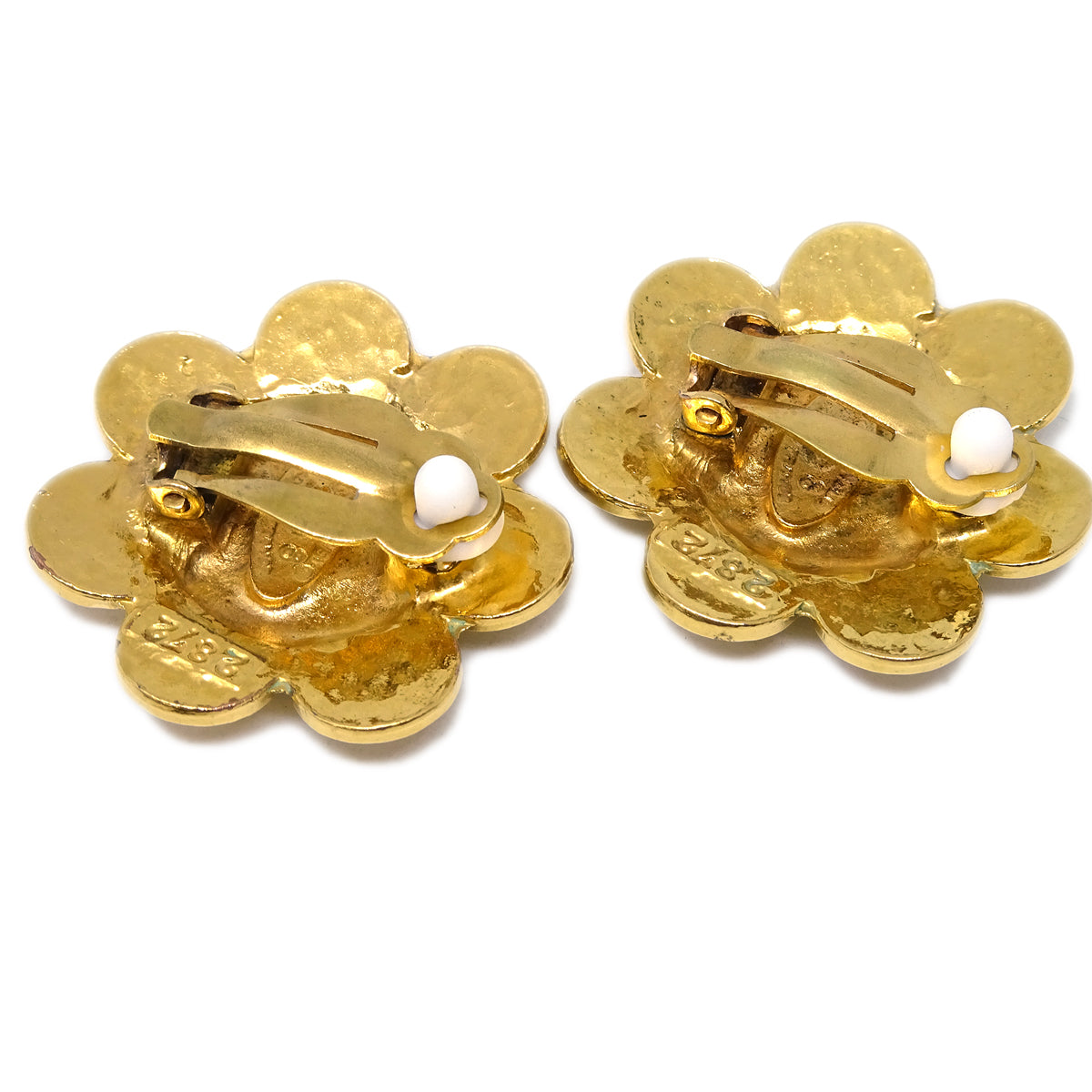 Chanel Flower Earrings Clip-On Gold 2872/28