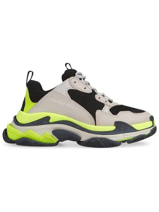 Luxury Balenciaga Triple S Low Top Sneakers Grey Yellow