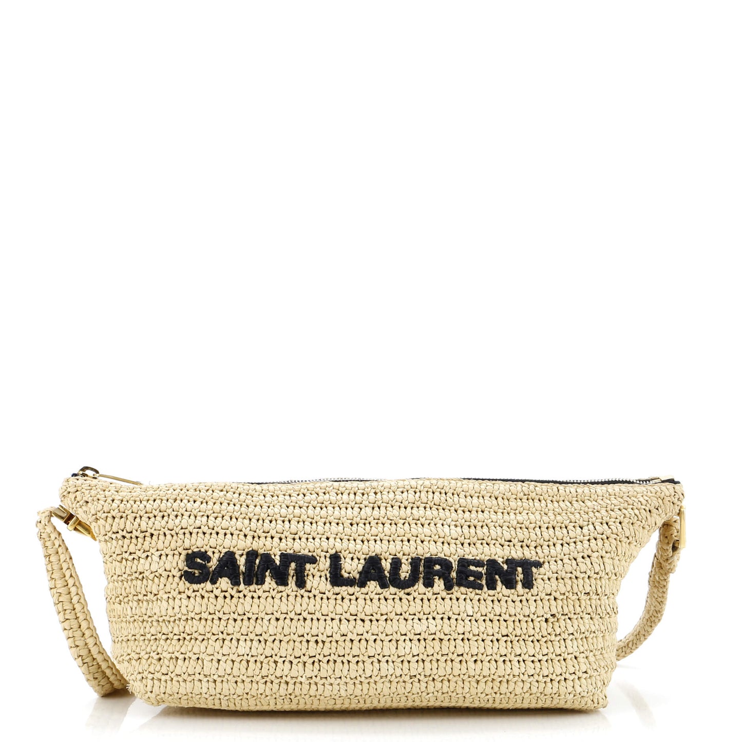 Luxury Saint Laurent Tuc Logo Crossbody Bag Woven Raffia