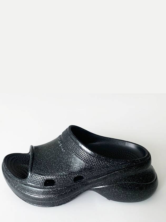 Luxury Balenciaga Pool Platform Slipper Black
