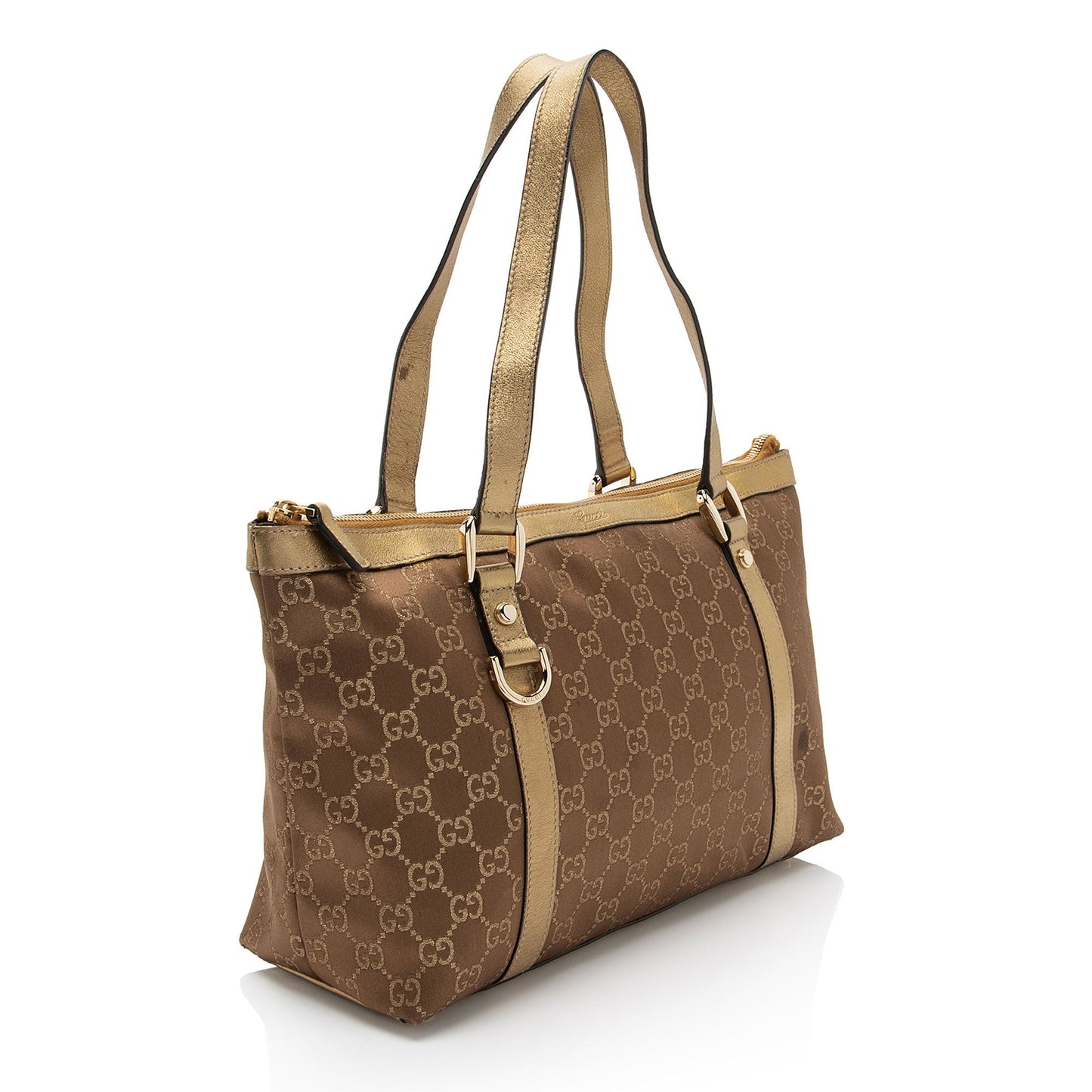 Luxury Gucci Trending 2025 Metallic GG Canvas Abbey Medium Tote