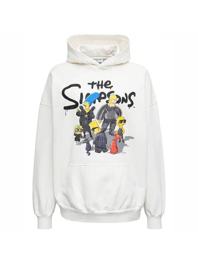 Luxury Balenciaga The Simpsons Printed Hoodie White