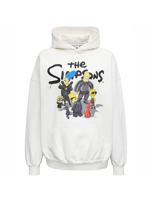 Luxury Balenciaga The Simpsons Printed Hoodie White