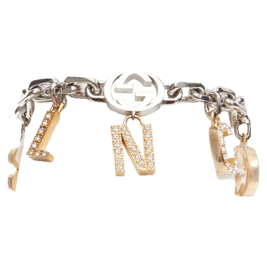 Gucci Luxury Balenciaga Hacker Project silver GG B logo charms bracelet