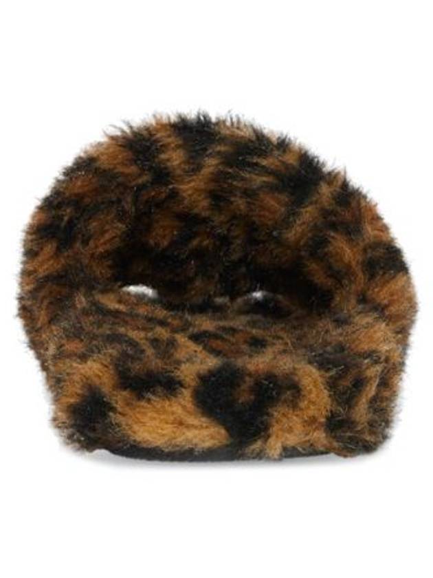 Luxury Balenciaga Leopard Pattern Fake Fur Slide Slippers