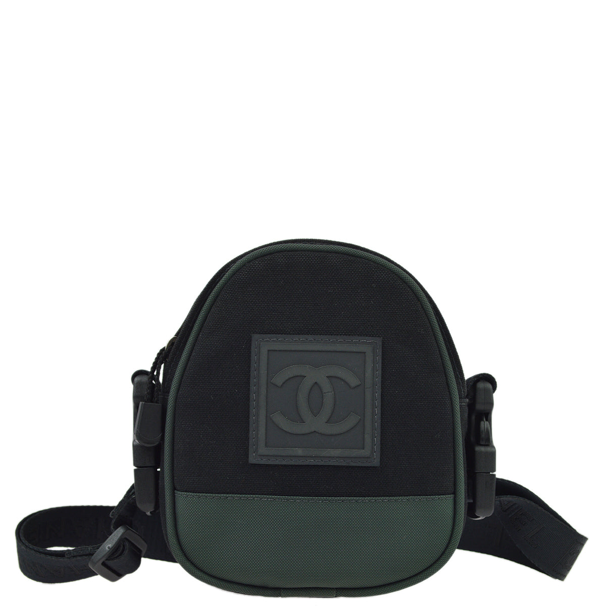 Chanel Black Green Sport Line Bum Shoulder Bag