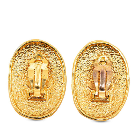 Chanel Logo Crown Coco Mark Earrings G Plated  Chanel