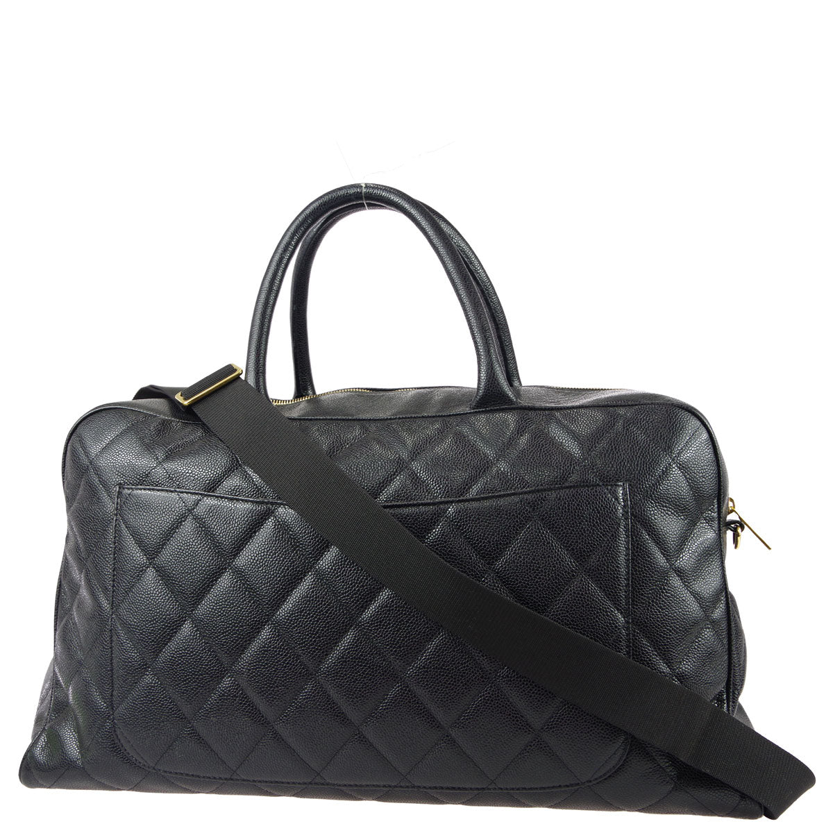 Luxury Chanel * 2003-2004 Bowling Bag 50 Black Caviar