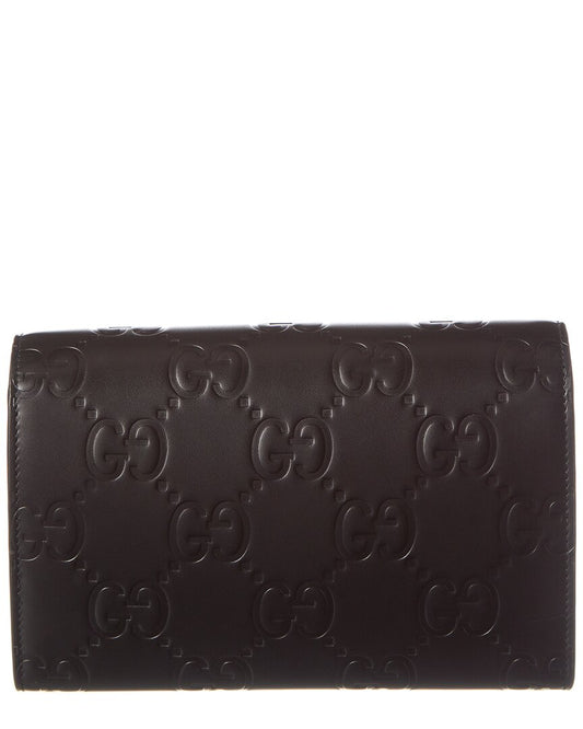 Luxury Gucci Trending 2025 GG Leather Chain Wallet