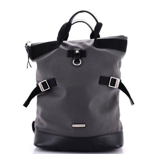 Luxury Saint Laurent Rivington Race Convertible Backpack Canvas with Leather