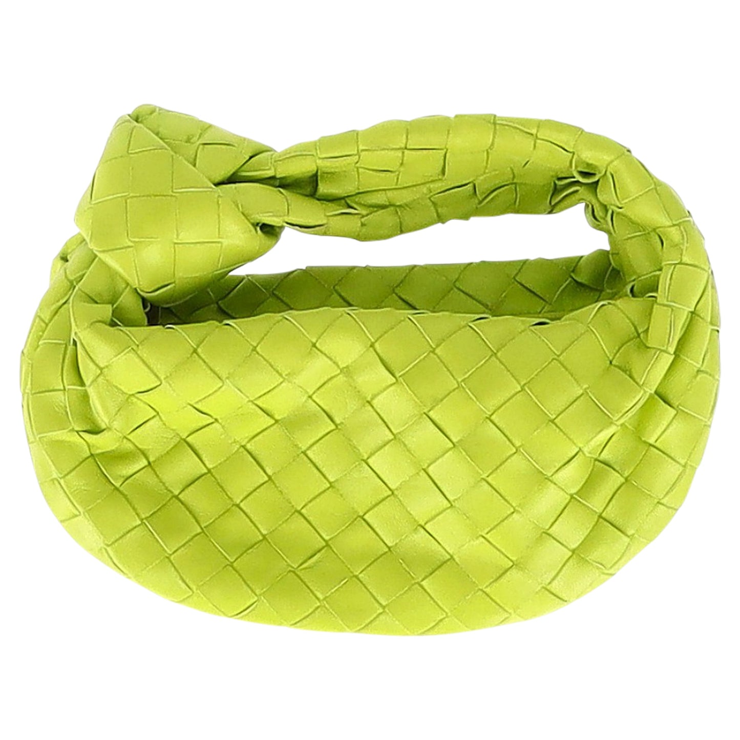 Luxury Bottega Veneta Mini Jodie Handbag in Green Intrecciato Leather
