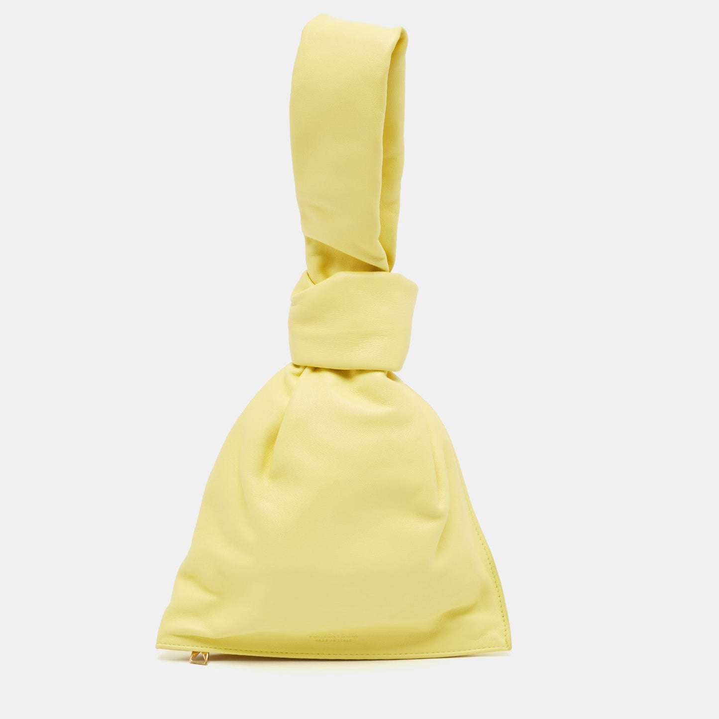 Luxury Bottega Veneta Yellow Leather Bv Twist Clutch Bag