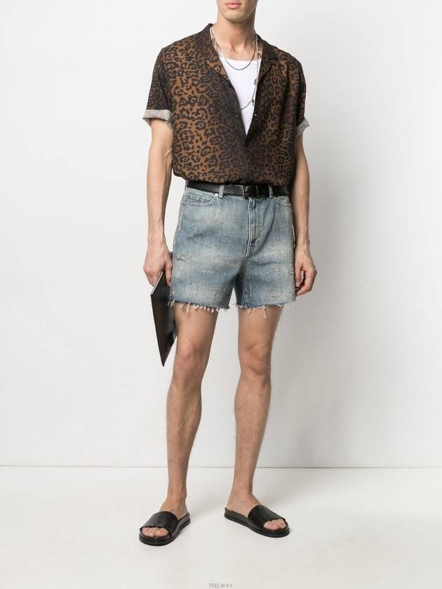 Luxury Saint Laurent Men's California Denim Shorts Blue