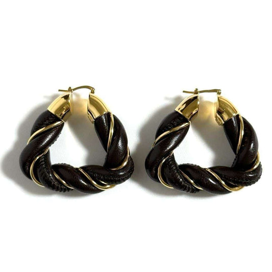 Luxury Bottega Veneta  Leather  925 Hoop Earrings ()