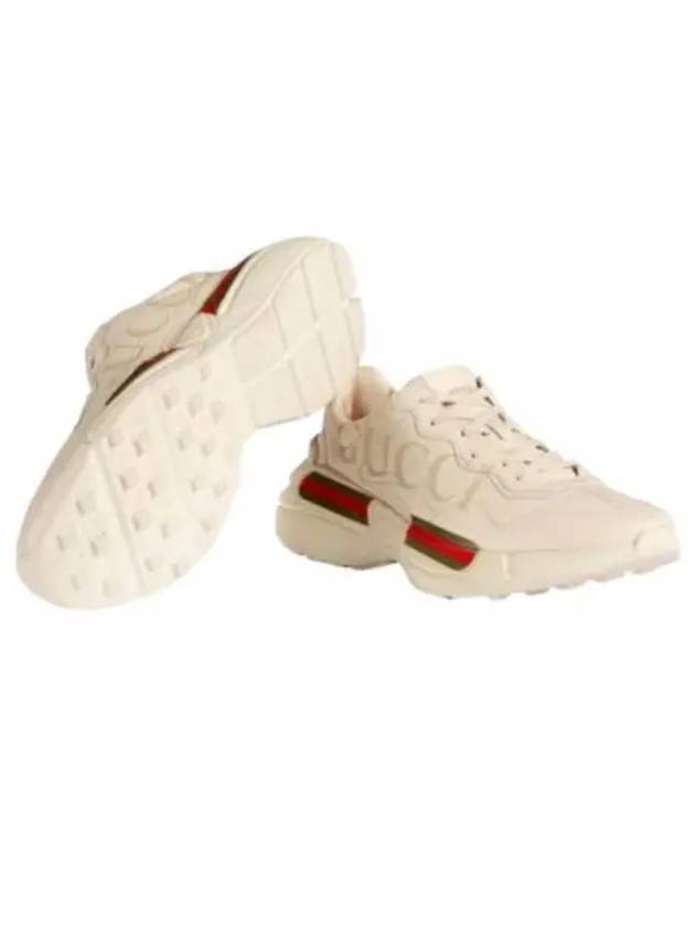 Luxury Gucci Trending 2025 Rhyton Leather Sneakers Logo Ivory