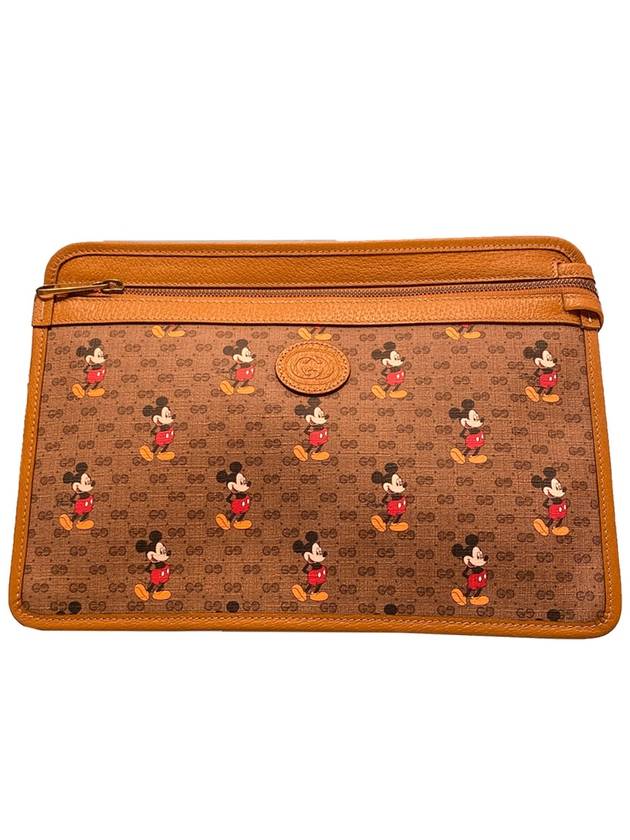 Luxury Gucci Trending 2025 Disney Mickey Mouse Clutch Brown