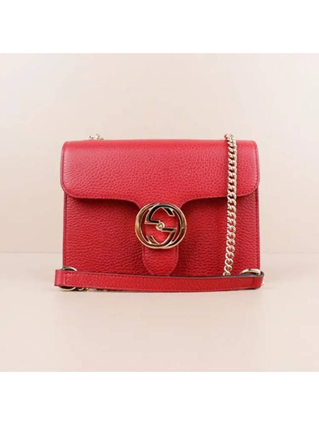 Luxury Gucci Trending 2025 Interlocking GG Chain Small Cross Bag Red