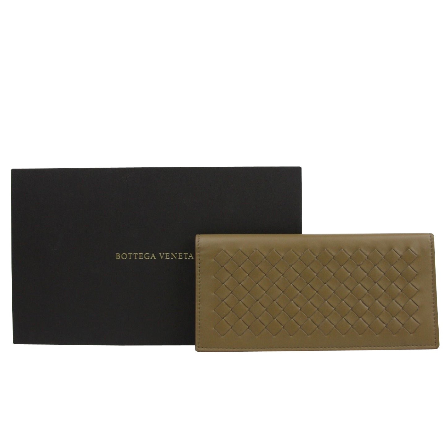 Luxury Bottega Veneta Men's Woven Long Leather Bifold Wallet