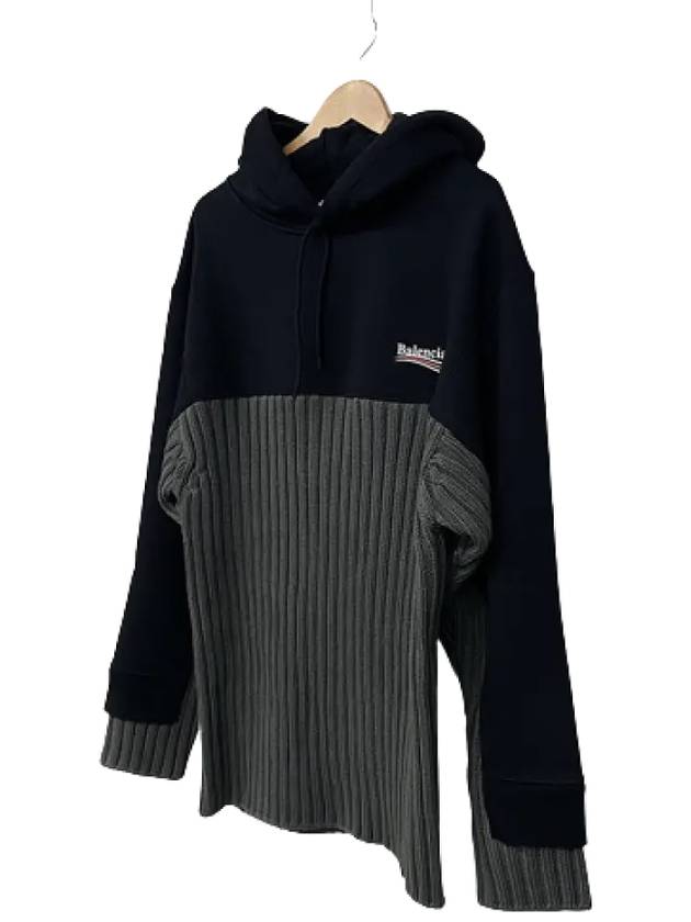 Luxury Balenciaga Wave Logo Knit Hoodie Black
