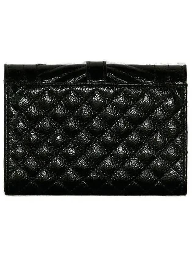 Luxury Saint Laurent Matelasse Envelope Small Half Wallet Black