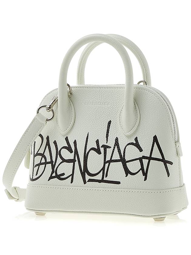 Luxury Balenciaga Ville Graffiti Tote Bag White