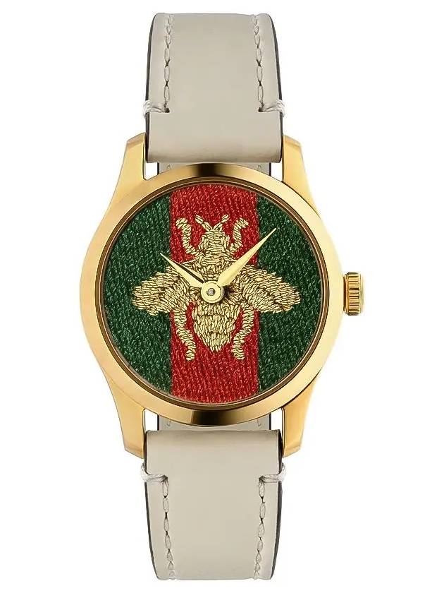 Luxury Gucci Trending 2025 G-Timeless Leather Strap Watch Gold
