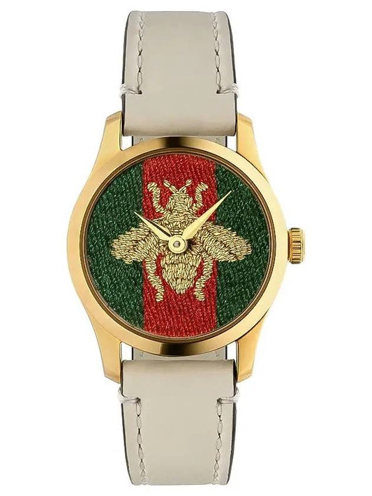 Luxury Gucci Trending 2025 G-Timeless Leather Strap Watch Gold