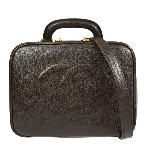 Luxury Chanel Black Caviar Vanity 2way Shoulder Handbag