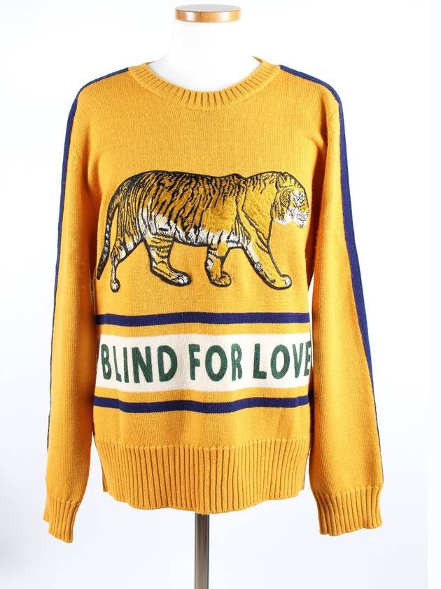 Luxury Gucci Trending 2025 Tiger embroidered wool pullover knit