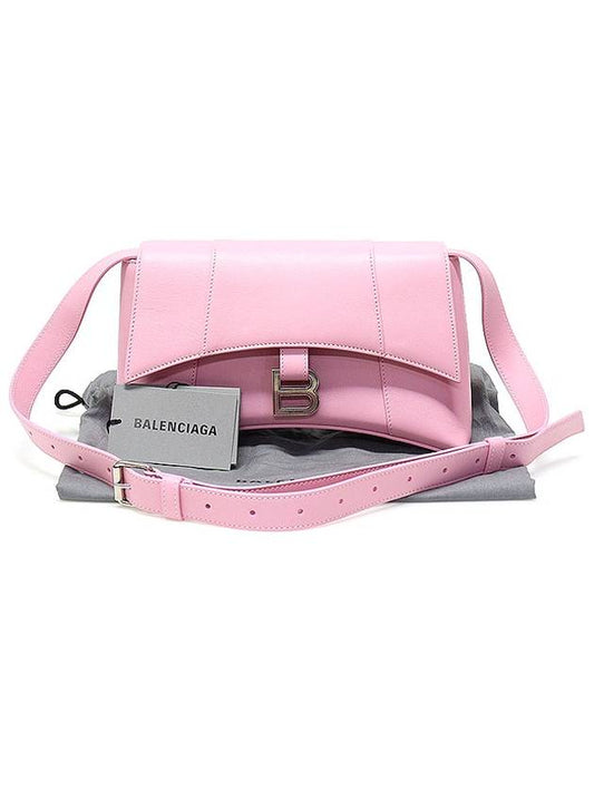Luxury Balenciaga 671355 Candy Pink Supple Calfskin Hourglass Downtown XS Small Shoulder Bag