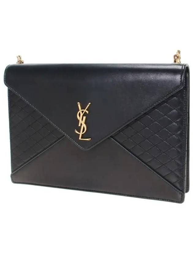 Luxury Saint Laurent Women's Monogram Gabi Quilted Chain Shoulder Bag Black