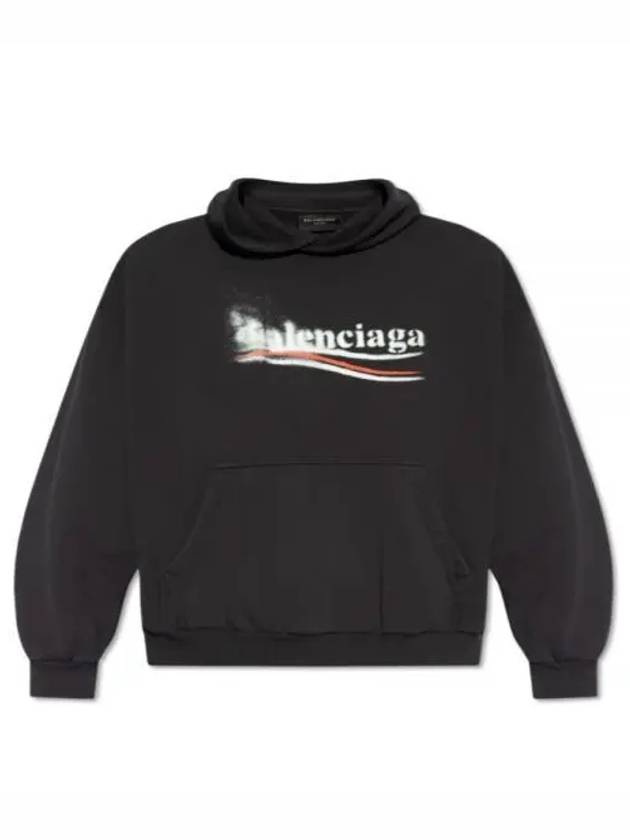 Luxury Balenciaga Political Stencil Medium Fit Hoodie Black