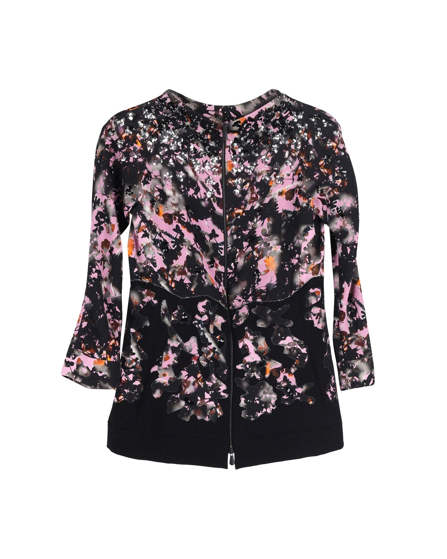 Luxury Bottega Veneta Sequinned Printed Blouse in Multicolor Silk