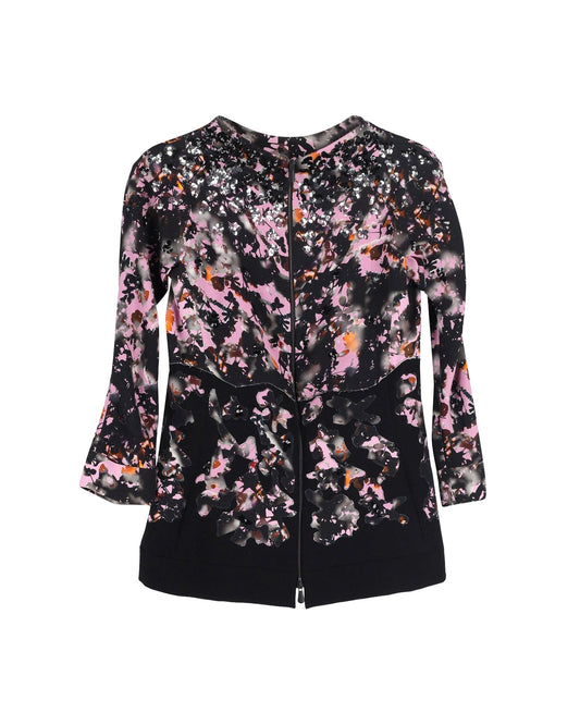 Luxury Bottega Veneta Sequinned Printed Blouse in Multicolor Silk