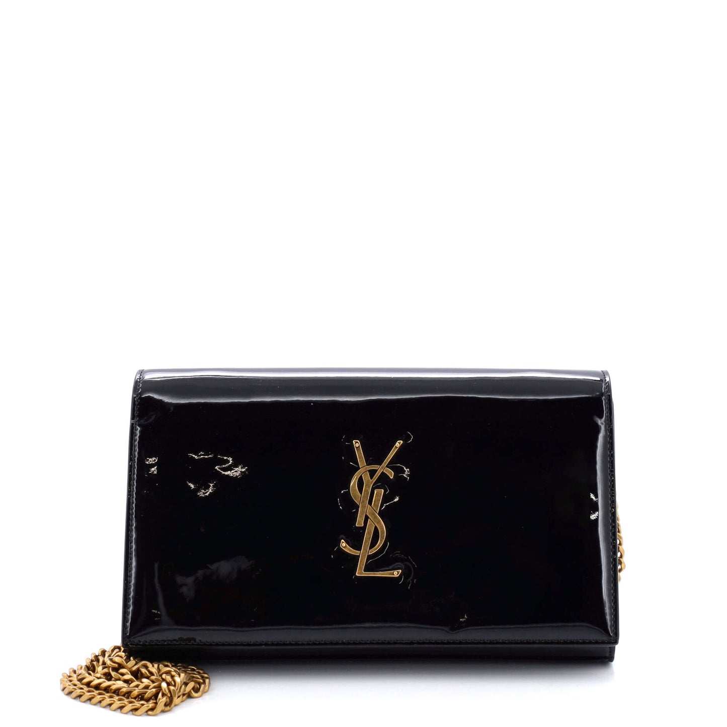 Luxury Saint Laurent Classic Monogram Wallet on Chain Patent