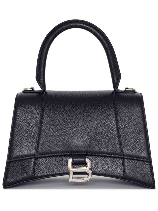 Luxury Balenciaga Hourgrass Small Grained Calfskin Cross Bag Black