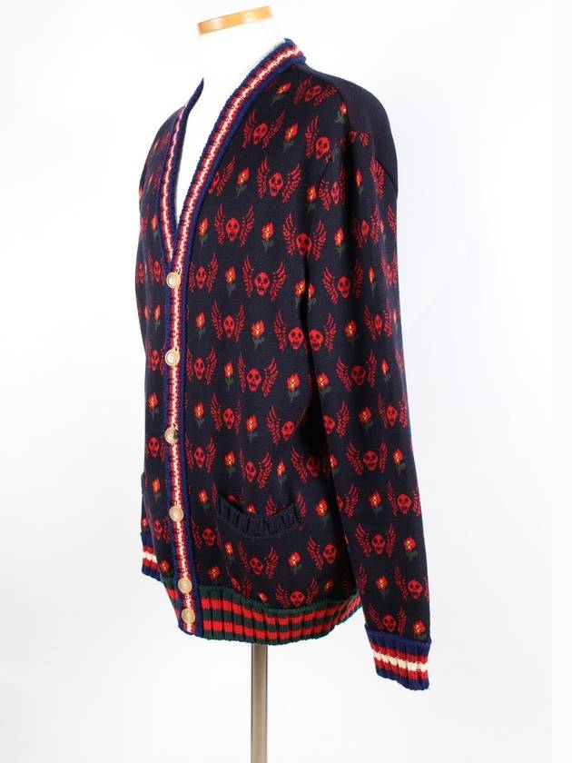 Luxury Gucci Trending 2025 Skull and Flower Jacquard Cardigan