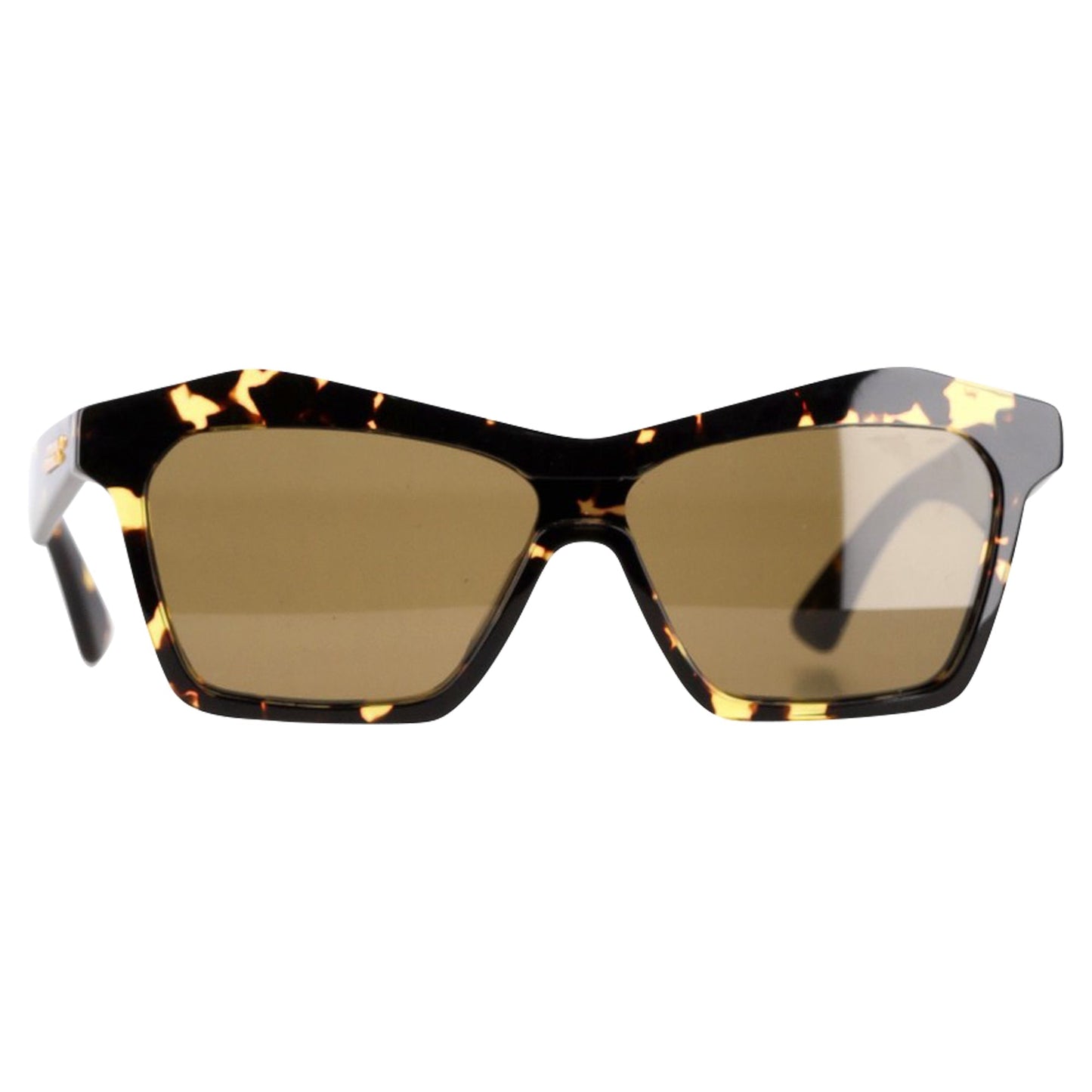 Luxury Bottega Veneta 99mm Geometric Shield Sunglasses In Havana Brown Acetate